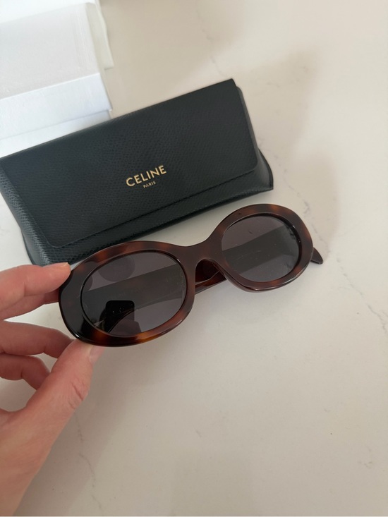 Celine Accessories - Celine Women’s Oval Tortoise Shell Sunglasses - Dark Brown Lenses